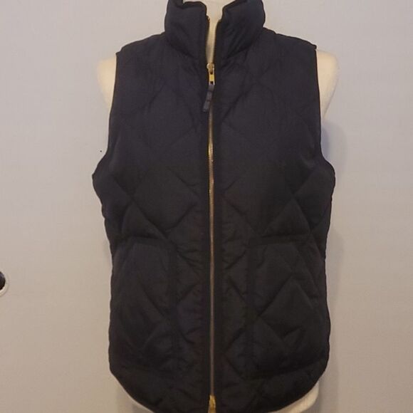 J. Crew Women's Sleeveless Full Zip Up Puffer Vest Polyester Blue Size S - Picture 1 of 10